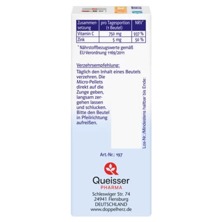 Doppelherz system  VITAMIN C 750 + CINK DEPO  Pogled s lijeve strane