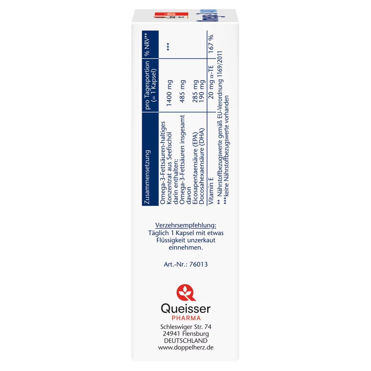Omega 3 masne kiseline Omega-3 1400 Pogled s lijeve strane